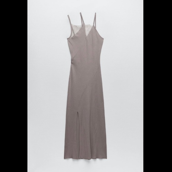 Zara Dresses Nwt Zara Combination Knit Slip Dress Poshmark